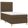 vidaXL Cama box spring c/ colch&atilde;o/LED 80x200cm tecido castanho-escuro