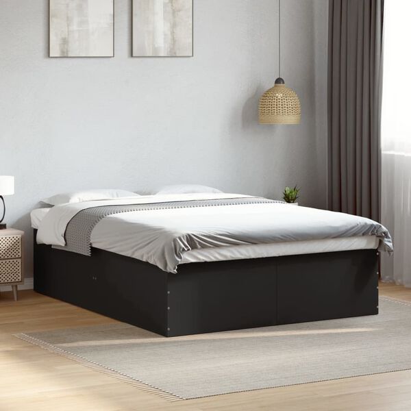 vidaXL Estrutura de cama 160x200 cm derivados de madeira preto