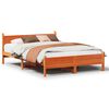 VidaXL Cama sem colch&atilde;o 140x190 cm pinho maci&ccedil;o castanho-mel