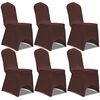 vidaXL Capa extens&iacute;vel para cadeira 6 pcs castanho