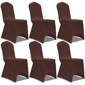 vidaXL Capa extens&iacute;vel para cadeira 6 pcs castanho
