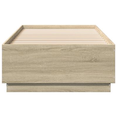 vidaXL Estrutura cama 100x200 cm derivados de madeira carvalho sonoma