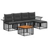 vidaXL Conjunto de Sof&aacute;s para Exterior 6 pcs Preto e Cinza Escuro