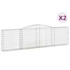 vidaXL Cestos gabi&atilde;o arqueados 2pcs 400x30x100/120cm ferro galvanizado