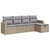 vidaXL 5 pcs conjunto de sof&aacute;s p/ jardim com almofad&otilde;es vime PE bege
