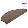 vidaXL Tapetes de escada 20 pe&ccedil;as 65x24x4 cm marrom caf&eacute; meio redondo grande