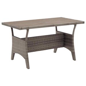 vidaXL Mesa de jardim 120x70x66 cm vime PE cinzento