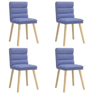 vidaXL Cadeiras de jantar 4 pcs Jeans Tecido Azul