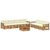 vidaXL Conjunto de Sof&aacute;s para Exterior 8 pcs Natural e Creme