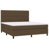 vidaXL Cama box spring c/ colch&atilde;o/LED 160x200cm tecido castanho-escuro