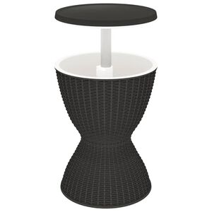 vidaXL Mesa refrigeradora 3 em 1 polipropileno preto