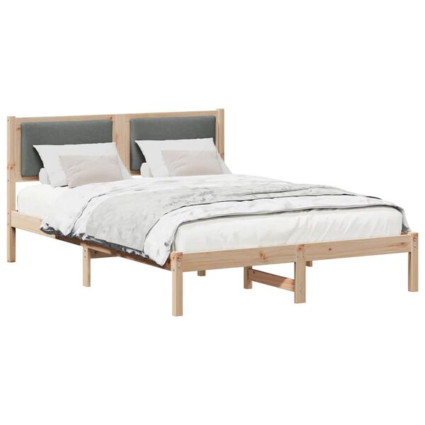 vidaXL Estrutura da Cama com cabeceira Cinza Escuro 140 x 200 cm