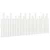 vidaXL Cabeceira de parede 204x3x80 cm madeira de pinho maciça branco