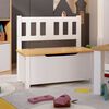 vidaXL Banco de arruma&ccedil;&atilde;o infantil 60x30x55 cm MDF branco e bege