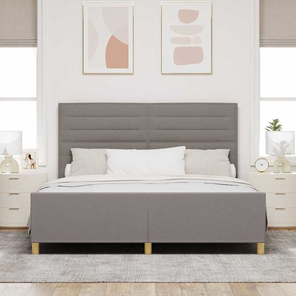 vidaXL Estrutura da Cama Cinzento-acastanhado 180 x 200 cm tecido