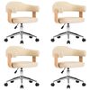 vidaXL Cadeiras de jantar giratórias 4 pcs couro art. creme