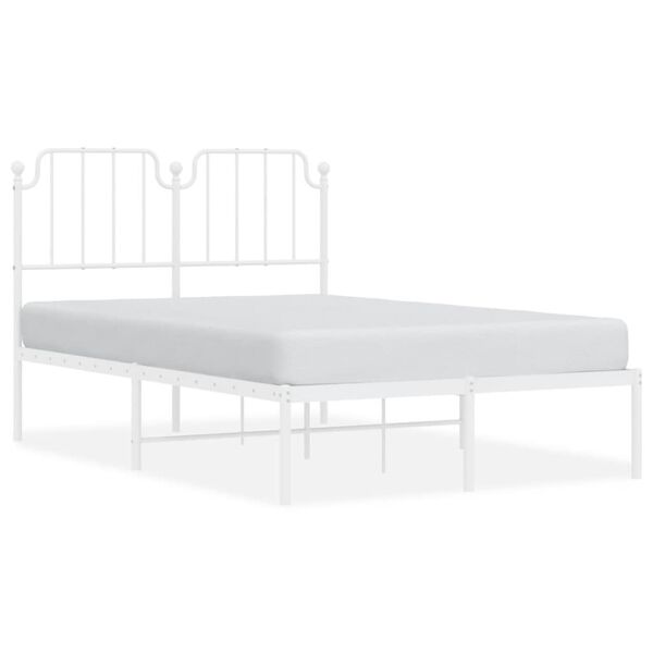 vidaXL Estrutura de cama com cabeceira 120x200 cm metal branco