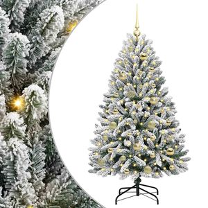 vidaXL &Aacute;rvore de Natal Artificial Verde e Branco 120 cm PVC e Metal