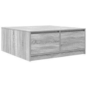 vidaXL Mesa de centro com gavetas 100x100x40 cm sonoma cinzento