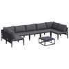 vidaXL Conjunto de Sof&aacute; de Jardim 8 unid. Preto A&ccedil;o