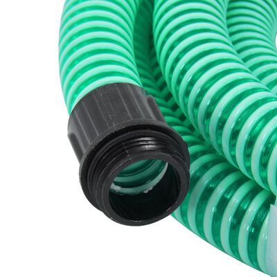 vidaXL Mangueira de sucção com conectores de latão 1,1" 10 m PVC verde