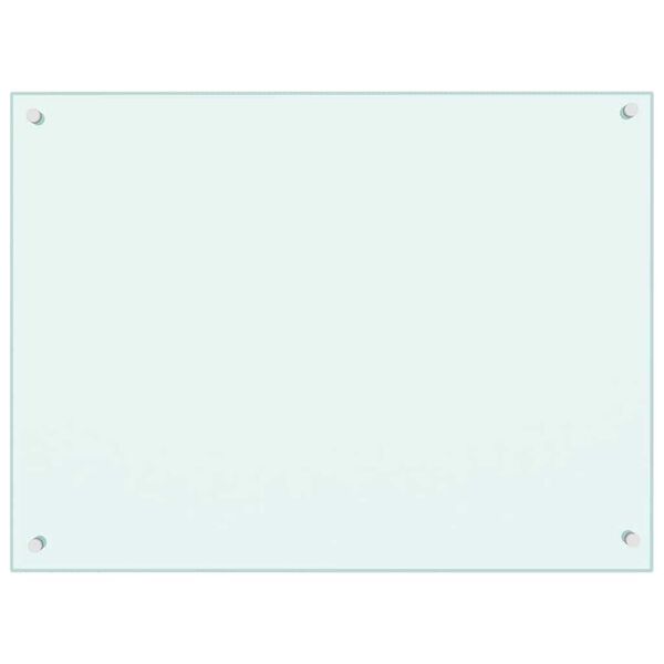 vidaXL Painel anti-salpicos de cozinha 80x60 cm vidro temperado cor leitosa