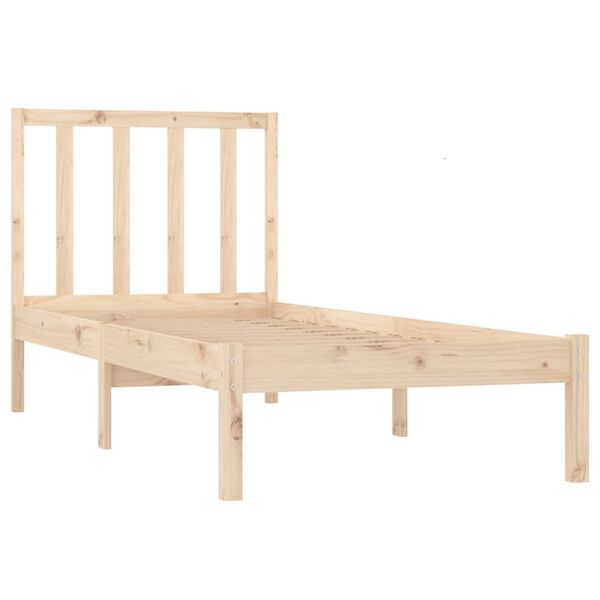 vidaXL Cama sem colchão 75x190 cm madeira de pinho maciça