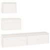vidaXL M&oacute;veis de TV 4 pcs madeira de pinho maci&ccedil;a branco