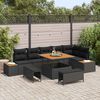 vidaXL Conjunto de Sof&aacute; de Jardim com almofada Preto Rattan Sint&eacute;tico