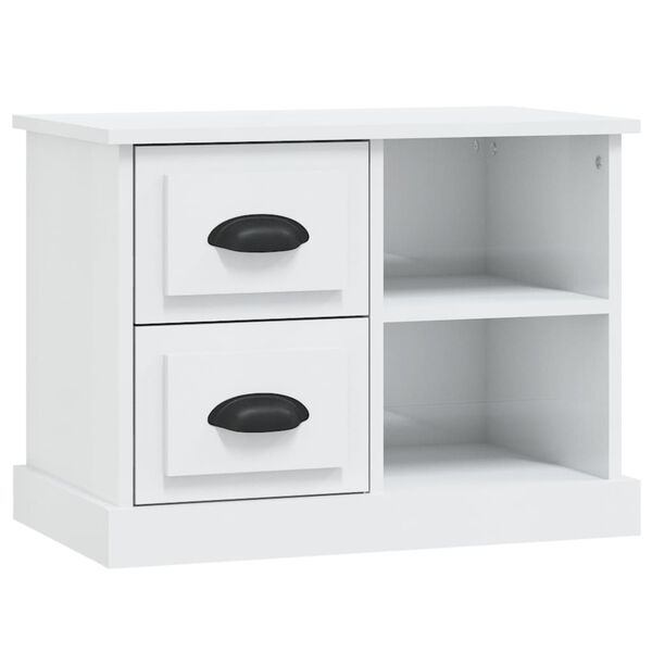 vidaXL Mesa de cabeceira 60x35,5x45 cm branco brilhante