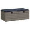vidaXL 2 pcs conjunto sof&aacute;s jardim almofad&otilde;es vime PE/ac&aacute;cia cinzento