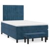 vidaXL Cama boxspring com colch&atilde;o 120x190 cm veludo azul-escuro