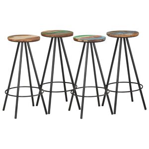 vidaXL Bancos de bar 4 pcs madeira recuperada maci&ccedil;a