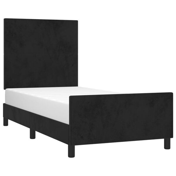 vidaXL Estrutura de cama c/ cabeceira 80x200 cm veludo preto