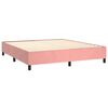 vidaXL Cama box spring c/ colch&atilde;o/LED 160x200 cm veludo rosa