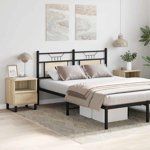 vidaXL Mesas de cabeceira 2pcs derivados de madeira carvalho sonoma