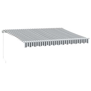 vidaXL Toldo retr&aacute;til manual 350x250 cm antracite e branco