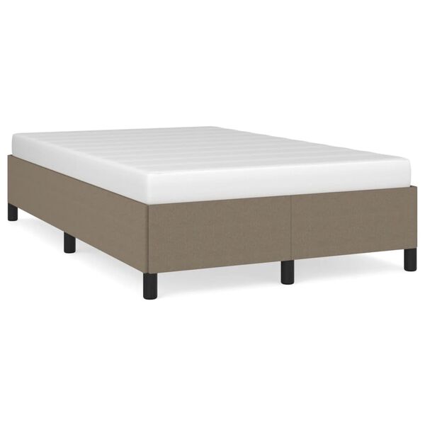 vidaXL Estrutura de cama sem colch&atilde;o 120x190cm tecido cinzento
