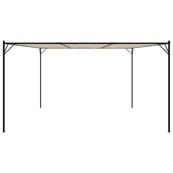 vidaXL Gazebo 4x4 m 180 g/m&sup2; tecido e a&ccedil;o bege