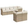 vidaXL 7 pcs conjunto de sof&aacute;s p/ jardim com almofad&otilde;es vime PE bege