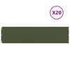 vidaXL Orlas relva 20 pcs verde azeitona 25x103 cm a&ccedil;o laminado a frio