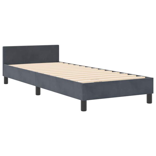 vidaXL Cama Box com cabeceira Cinzento escuro 80 x 200 cm Veludo