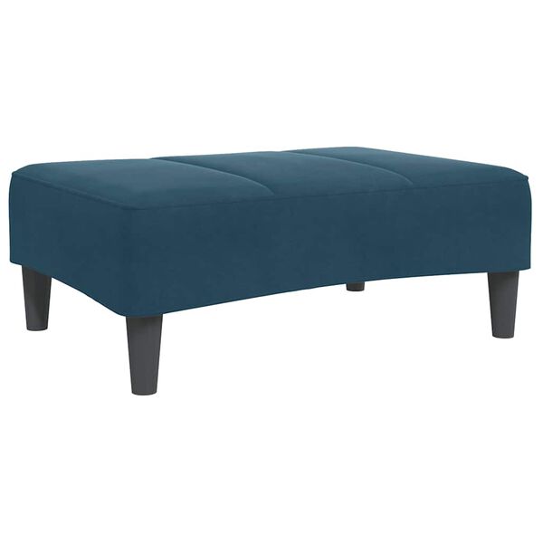 vidaXL Apoio de p&eacute;s 77x55x31 cm veludo azul