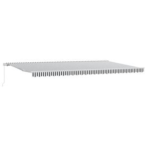 vidaXL Toldo retr&aacute;til manual 500x300 cm antracite e branco