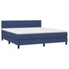 vidaXL Cama box spring c/ colch&atilde;o e LED 160x200 cm tecido azul