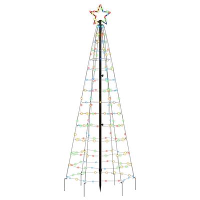 vidaXL Iluminação p/ árvore de Natal c/ estacas 220 LED 180cm colorido