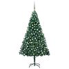 vidaXL &Aacute;rvore Natal artificial pr&eacute;-iluminada c/ bolas 210 cm PVC verde