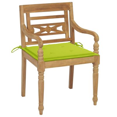 vidaXL Cadeiras Batávia com almofadões 8 pcs madeira de teca maciça