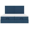 vidaXL Estrutura de cama otomana com colch&otilde;es 180x200cm tecido azul