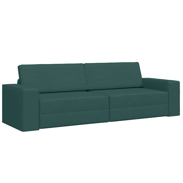vidaXL Sof&aacute;-Cama 200cm Verde Escuro tecido